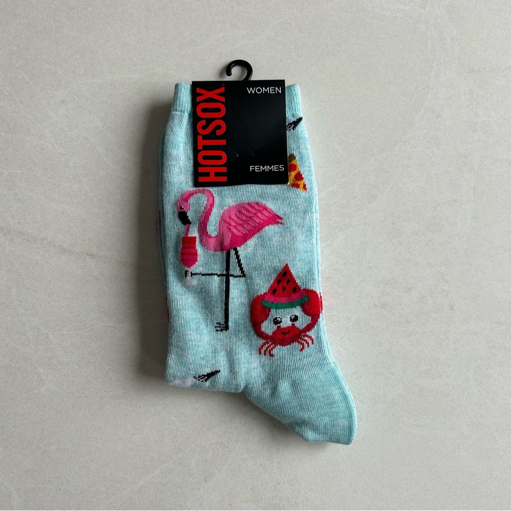 NWT Women Hotsox Flamingo Summer Design *